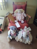 Chair,Cabbage Patch Doll and Bunnies