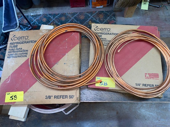 3/8" & 1/4" Copper refrigeration tubing.