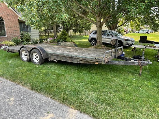 Tandem-Axle 18 ft. Deck Trailer with Pull Out Ramps