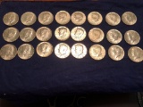 1965-1969 Kennedy Halves (24), (2) 1969 Quarters, (1) 1967 Quarter