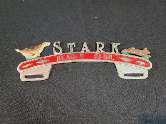 Stark Beagle Club metal license plate topper