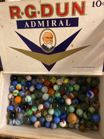1 cigar box of marbles