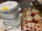 Ayners Pottery mushroom mugs, corningware dishes