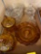 13 Fostoria coin glass clear Amber