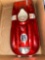 Vintage red tin race car 12 inches long