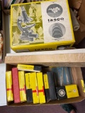 Tasco 1200xk and box of slides, accessories