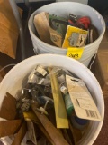 2 buckets of miscellaneous tools and parts