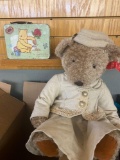 Barbies, Russ teddy bear, Pooh bear tin box small