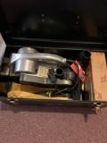 Toolbox with dustless belt sander and dress form