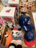 Cleveland Indians bobble heads, stuffed animals, plastic hats