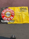 Large vinyl Pittsburg Steelers 1998 Iron City Beer advertising Banner