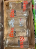 (5) Coors Light drinking pint beer glasses