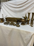 Collection of brass items