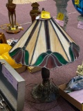 Leaded glass lamp about 2 foot tall