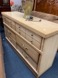 1950s blonde dresser and lamp