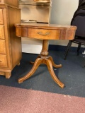 Occasional Table/lamp table with leather inlay
