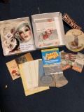 Clay masks, miscellaneous advertising, farm manuals, letterhead