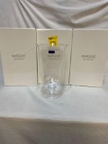 (3) Marquis by Waterford clear crystal hurricane vases