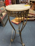 Marble top metal plant stand