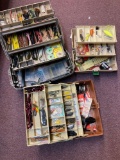 Three Tackle Boxes with Fishing Tackle