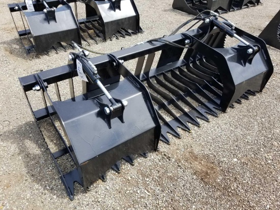 New skid loader grapple bucket, 84 in