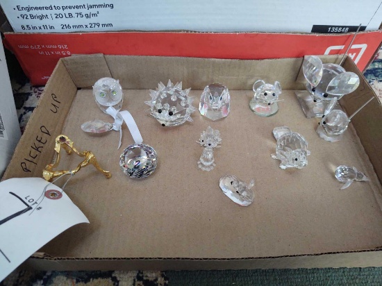 Assorted Swarovski Figurines w/ Assorted Boxes and Books