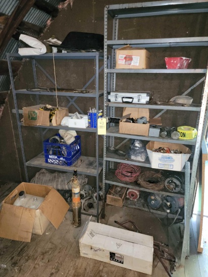 Metal Shelves and Contents