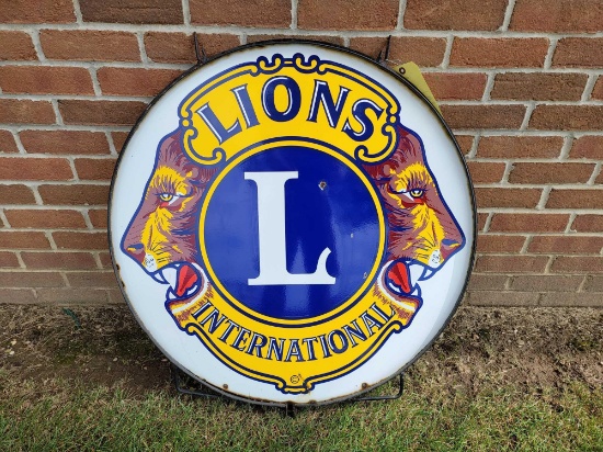 Lions International - Double Sided Enamel Sign