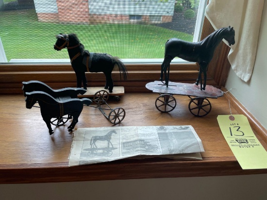 Elie Nadelman Style Cast-Iron Walking Horse, Early Horse Pull Toys
