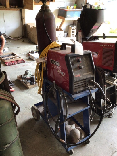 Lincoln Pro 140 mig welder with cart and tank