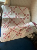 Large Quilt with Basket Pattern