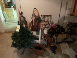 Christmas Decorations, Chair, Stepladder, Old Floor Lamp
