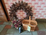 Longaberger Basket, Cast Iron Horse, Wreaths