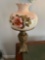Early Metal Lamp with Rose Pattern Shade