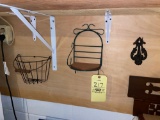 Wall Basket and Shelf, Door Knob Art, Receipt Hangers