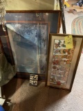 Early Framed Die Cut Valentines Cards, Lake and Mountain Framed Art