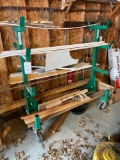 Rolling Lumber Rack, Trim, Assorted Lumber
