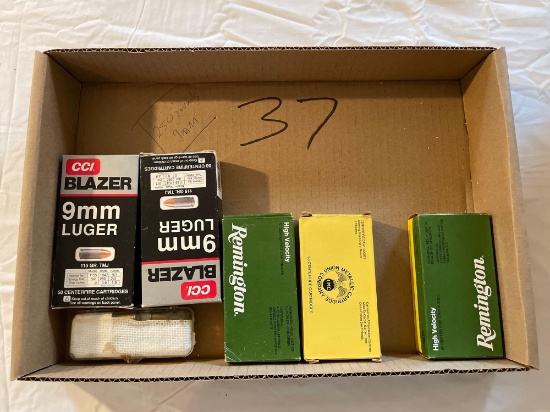 (5) boxes 9mm Luger, 250 rounds total