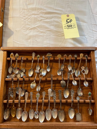 Collector spoons, some sterling, mostly plated