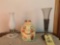 Cookie jar, lamp, vase