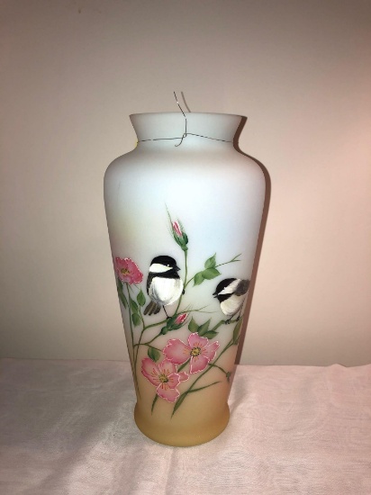 Hand-painted Fenton vase