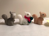 (5) hand-painted Fenton squirrels