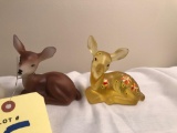 (6) hand-painted Fenton deer