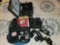 Vintage Canon Camera with Lenses and Flash