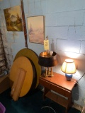 Side Table, Lamps, Pictures, Card Tables