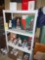 Plastic shelf and Christmas Santa Figurines/Decor