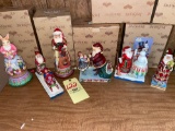 Jim Shore Santa figurines and Easter bunny