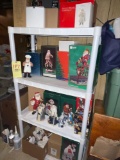 Plastic shelf and Christmas Santa Figurines/Decor