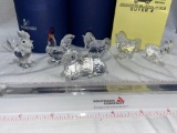 Swarovski Roosters, Ponys, Goat and Lamb w/ boxes