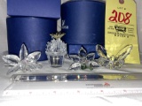 Swarovski Flowers and Butterfly w/ Boxes